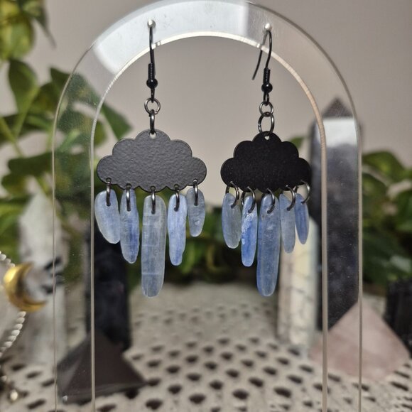 Kyanite Cloud Gemstone Earrings - Picture 5 of 7